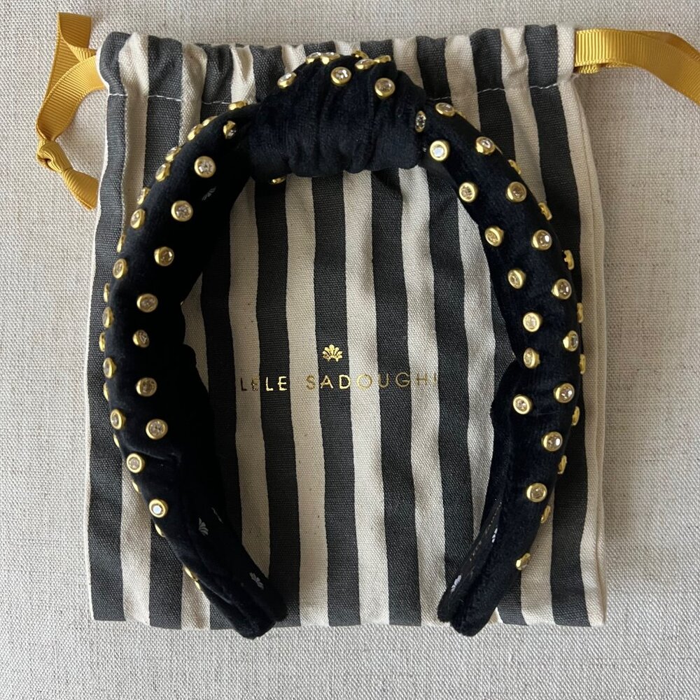 Lele Sadoughi Crystal Velvet Headband